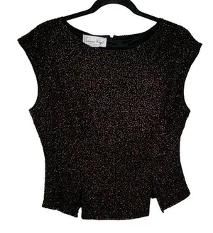 Laurence Kazar Vintage Beaded Top - Size L - GUC thumbnail 1