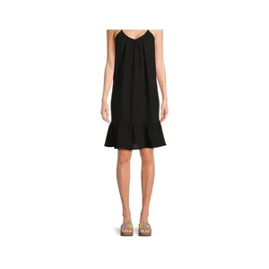 Time and Tru Womens Spaghetti‎ Strap Mini Dress Black Soot Size Medium (8-10) thumbnail 5