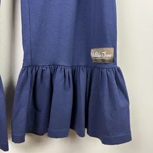 Matilda Jane Big Ruffle Pants Women Small Navy Blue Wide Leg Cotton Pull On Crop thumbnail 3
