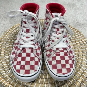 Vans Women’s Filmore High-Top Checkerboard Red Lace Up Sneakers Size 6 thumbnail 3