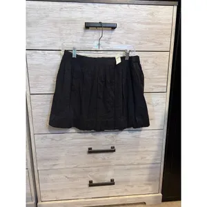 Aerie Real Good Black Bubble Mini Skirt Elastic Waist Textured Size M thumbnail 2