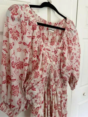 The Normal Brand Isla Maxi Dress Pink and White Print Boho Long Dress Medium thumbnail 6
