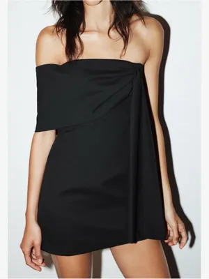 Zara sleeveless mini dress with straight neck and ruffles,‎ sizes XS thumbnail 2