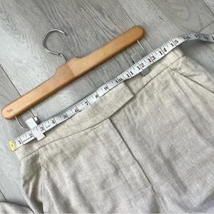Abercrombie & Fitch Pants linen tailored straight leg womens Beige size 8 short thumbnail 4