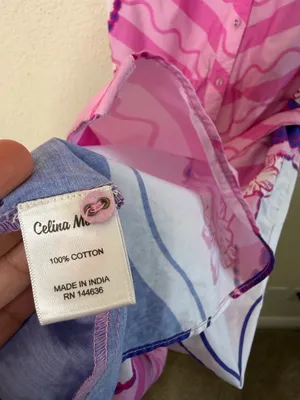 Celina‎ Moon Pink Floral Belted Poplin Sleeveless Midi Dress Womens Size XS thumbnail 6