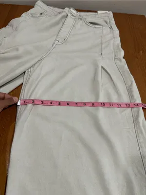 We The Free old west High Rise Slouchy Jean’s Wide Leg Jeans in Light Cream thumbnail 12