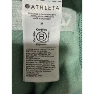 Athleta Forever Fleece Full Zip Cropped Hoodie Turquoise Women's Size Medium thumbnail 10