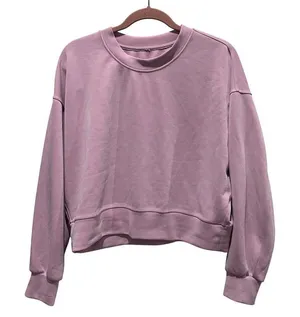 Lululemon Perfectly Oversized Softstreme Cropped Crewneck Sweatshirt Size 6 Pink thumbnail 1
