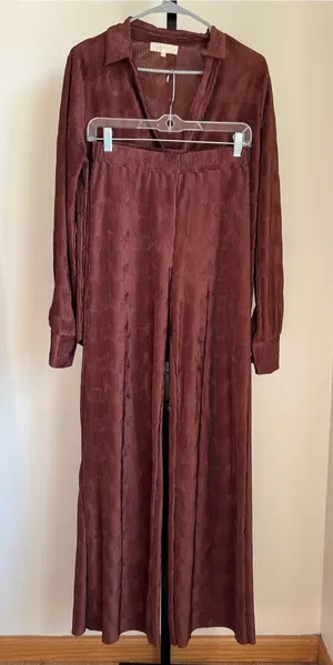 Meshki Two Piece Button Down Top & Pants Set XS / S thumbnail 1