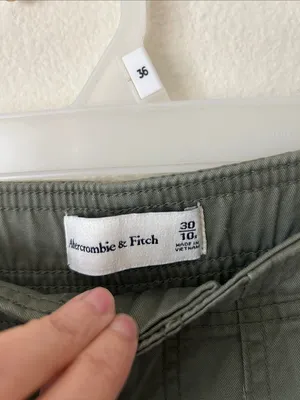 Abercrombie NWT green utility cargo wide leg cotton pants women 10 /30” thumbnail 6