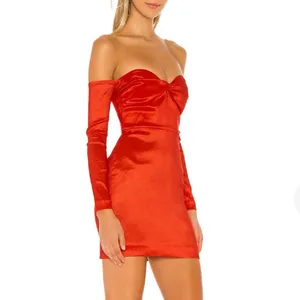 Lovers + Friends Aylah Red Long Sleeve Strapless Mini Dress size Medium $168 thumbnail 13