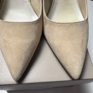Franco Sarto Toya Suede Pumps Size 7.5, Chiffon Classic Beige Heels, Pointed Toe thumbnail 9
