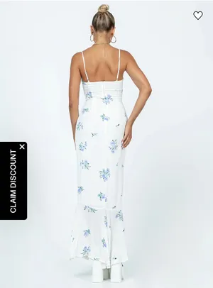 Princess Polly Sing Along Maxi Dress White Blue Floral thumbnail 3