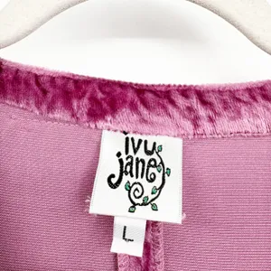 Ivy Jane Womens Purple Velvet Embroidered Boho Flowy Babydoll Blouse‎ Top Size L thumbnail 2
