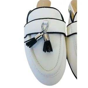 Adrienne Vittadini‎ Saige Tassel Loafer Mule In Smooth White Size 8.5M NWB thumbnail 8