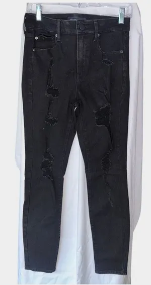 Aeropostale High Rise Jeggings Size 8 Distressed‎ Denim Grunge Punk Streetwear thumbnail 1