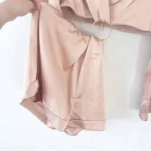 Hello Molly Girls On Top Satin Playsuit Tan Romper Glam Tie Waist thumbnail 7