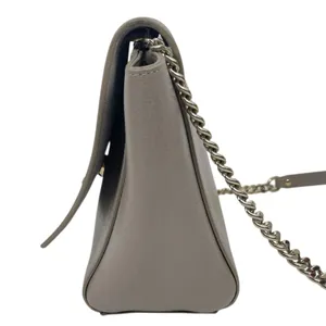 Furla Ginevra Leather Mini Crossbody Bag Sabbia Beige Gray Gold Chain thumbnail 6