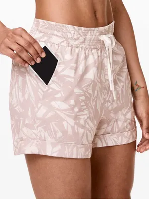 Lululemon Spring Break Away Short 4-Way Stretch 3" Shadow Leaf Light Ivory Muse thumbnail 1