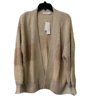 All In Favor Size Small Multicolor Striped Open Front Oversized Cardigan Sweater thumbnail 1