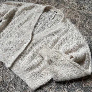 Free People Amelia Cardi Cream Alpaca Knit Button Front Cardigan Sweater S thumbnail 4