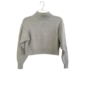Aritzia Wilfred Free cropped sweater merino wool grey size small thumbnail 2