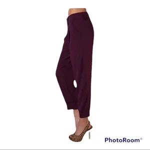 Alice + Olivia Plum Slouchy High Waisted Cropped Arthur Pant thumbnail 8