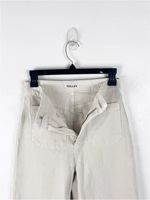 ROLLA’S Cream Sailor High Rise Wide Leg Denim Jeans Size 26 Neutral Preppy Boho thumbnail 7