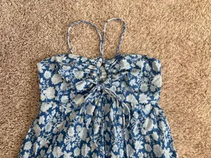 Sim & Sam blue floral maxi dress with adjustable straps  thumbnail 3