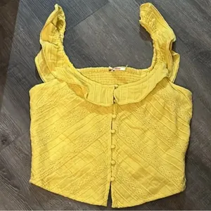 NWOT Free People Yellow Riviera Lace Tank Size Small thumbnail 5