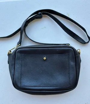 Madewell Black Leather External Slip Pocket Transport Camera Bag thumbnail 1