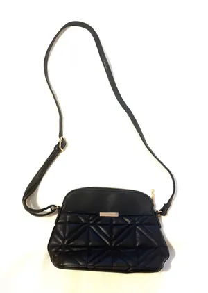 Black faux leather bag thumbnail 1