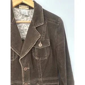 Department of Peace Corduroy Blazer Jacket Women XS Brown Boho Western Earthy thumbnail 2