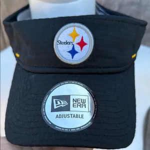 New NFL Pittsburgh Steelers New Era Black Visor with Yellow Accents Fits Most thumbnail 2