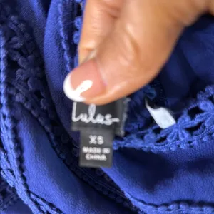 LULUS Blue Mini Dress w/ Crochet Trim Size XS thumbnail 12