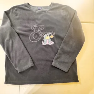 Y2k Disney Eeyore Fleece Pullover Sweatshirt Women's Cozy‎ navy blue thumbnail 1