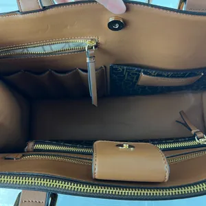 Calvin‎ Klein Signature Tote Shoulder Bag Brown CK Monogram Print Brown Leather thumbnail 12