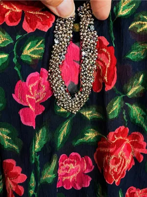 Abercrombie & Fitch XS Sheer Floral Beaded Tank Top whimsigoth beaded ethereal thumbnail 5