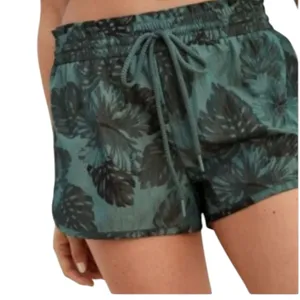 NEW Aerie Green Palm Leaf Print Nylon Athletic Shorts size Large thumbnail 1