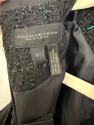 Donna Karan Classic Black Tweed Sleeveless Skirt Set Size 6 NWT thumbnail 3