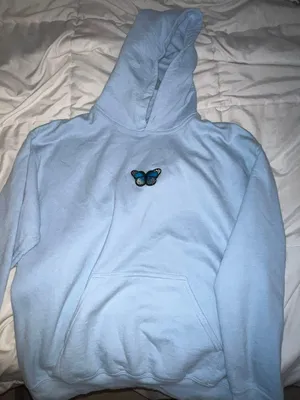 Blue Butterfly Hoodie Size M thumbnail 1