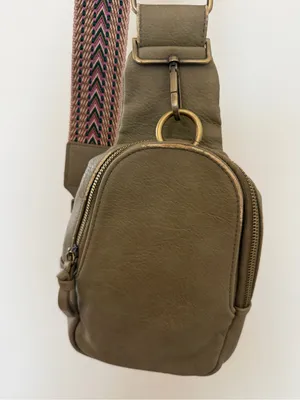 Anthropologie Olive Mini Crossbody with Patterned Woven Strap thumbnail 2