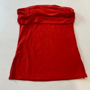 Suuksess Red Strapless Tube Top Size S Stretch Y2K Going Out Basic thumbnail 3
