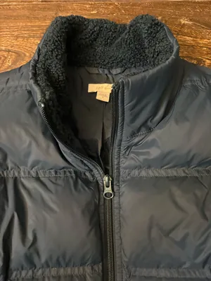 J Jill Down Puffer Vest Womens Small Dark Teal Sherpa Collar Longline Snap Sides thumbnail 7