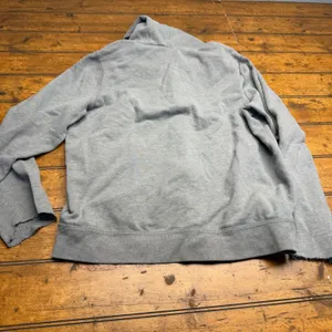 Hollister Gray Full Zip Hoodie Distressed Holes Ripped Sleeve Graphic Logo XL‎ thumbnail 7