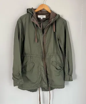 Sebby Army Green Utility Hooded Jacket Size Medium   thumbnail 1