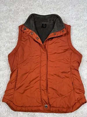 REI Women’s Small Burnt Orange Insulated Fleece Lined Snap Vest thumbnail 1
