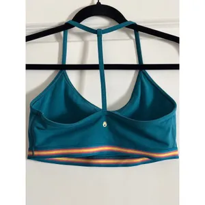 Spiritual Gangster Teal T-Back‎ Novelty Bra Striped Band Medium thumbnail 4