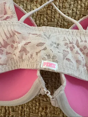 PINK Victoria's Secret Blush Lace Molded Push-Up Bra with Crisscross Straps 38DD thumbnail 3