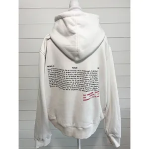 Billie Eilish Happier Than Ever World Tour 2022 Hoodie White Yellow Graphic XL thumbnail 4
